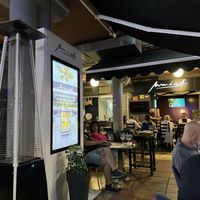 View looking into the restaurant from outside table   at Maná 264 in Gran Canaria