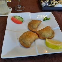 Vorspeise: Kartoffeltaschen mit Spinat at Damaskus in Seck