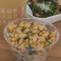 Favorite was the elote & piña pepino water at Plantos in Riverside