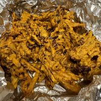 Veggie Pakoras. Hard to make out but there’s 4-5 in there, each the size of a fist.  at Masala Craft in Big Bear Lake