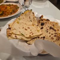 Vegetable curry and potato stuffed naan at Masala Craft in Big Bear Lake