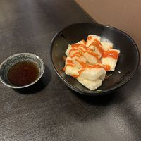Spicy agedashi tofu  at Frisby Ridge Sushi in Revelstoke