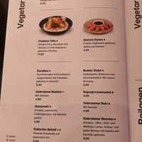 The vegan and vegetarian menu options at Akakiko in Salzburg