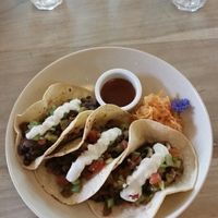 Vegan soft shell tacos - Delicious! at The Wholefood Kitchen in Napier