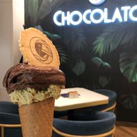 Pistachio and chocolate orange flavor   at Chocolato Cafe in Novi Sad