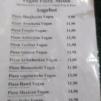 Vegan menu at Pizzeria di Quarto in Bremen