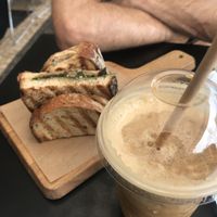 Vegan toast and frappe (no milk) at A Confeitaria in Funchal