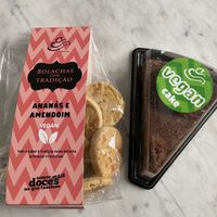 Pineapple cookies and vegan chocolate cake  at A Confeitaria in Funchal