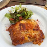 Main course of the menu do dia was a delicious cannelloni and salad. at Cor de Tangerina in Guimaraes