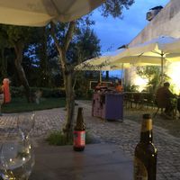 Patio at night  at Cor de Tangerina in Guimaraes