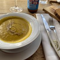 Butternut squash soup at Cor de Tangerina in Guimaraes