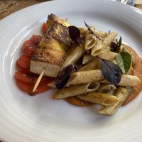Quinoa penne pasta and pesto with smoked tofu on a lentil cream sauce  at Cor de Tangerina in Guimaraes