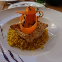 Dish of the day: Vegetable puff pastry and turmeric rice at Cor de Tangerina in Guimaraes
