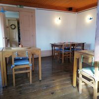 One of the dining rooms at Cor de Tangerina in Guimaraes