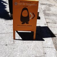 Restaurant's sign at Cor de Tangerina in Guimaraes