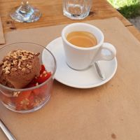 Dessert and coffee at Cor de Tangerina in Guimaraes
