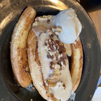 French toast banana split thing  at Julia's Vegetarian Restaurant in Pacific Grove