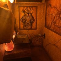Cool bathroom  at Julia's Vegetarian Restaurant in Pacific Grove