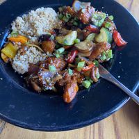 Faux Orange Chicken  at Julia's Vegetarian Restaurant in Pacific Grove