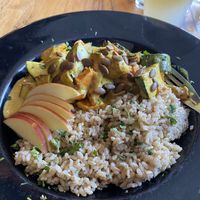 The Yellow Coconut Curry  at Julia's Vegetarian Restaurant in Pacific Grove