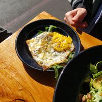 Fried egg at Julia's Vegetarian Restaurant in Pacific Grove
