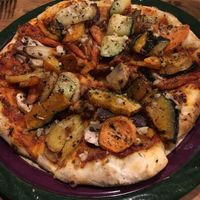 Roasted Veggie Pizza at Julia's Vegetarian Restaurant in Pacific Grove