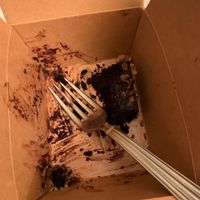 Mostly eaten brownie   at Julia's Vegetarian Restaurant in Pacific Grove