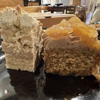 Vanilla log and spice cake  at Julia's Vegetarian Restaurant in Pacific Grove