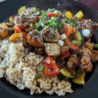 Faux Orange chicken at Julia's Vegetarian Restaurant in Pacific Grove