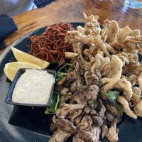 Fried mushroom sampler  at Julia's Vegetarian Restaurant in Pacific Grove