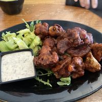 Buffalo cauliflower wings  at Julia's Vegetarian Restaurant in Pacific Grove