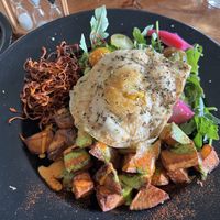 Cordycep brunch bowl for me  at Julia's Vegetarian Restaurant in Pacific Grove