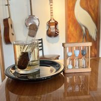 Woven herb tea: “Oranges of Hieronymous Bosch"  at Julia's Vegetarian Restaurant in Pacific Grove