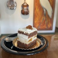 Their take on carrot cake  at Julia's Vegetarian Restaurant in Pacific Grove