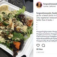 Delicious salad at Julia's Vegetarian Restaurant in Pacific Grove