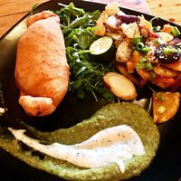 Seitan empanada  at Julia's Vegetarian Restaurant in Pacific Grove