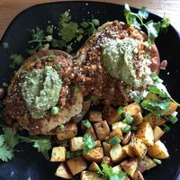 Juevos Rancheros at Julia's Vegetarian Restaurant in Pacific Grove