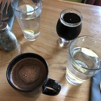 Mocha and cold coffee  at Julia's Vegetarian Restaurant in Pacific Grove