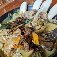 Yellow curry at Julia's Vegetarian Restaurant in Pacific Grove