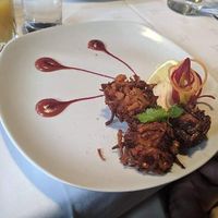 Vegan onion baji at Turmeric Gold in Coventry