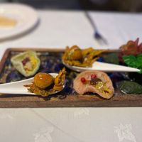 Complimentary amuse-bouche but confusion over if/what was gluten free and then were informed the GF items were touching non gluten at Turmeric Gold in Coventry