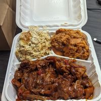 Bbq ribs, yams, Mac and cheese at The Land of Kush in Baltimore