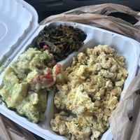 Mac & Cheese - Collard Greens - Potato Salad  at The Land of Kush in Baltimore