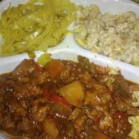 Everything was good, ribs, mac & cheese and cabbage. Worth the trip before I head back to Delaware. at The Land of Kush in Baltimore