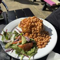 Vegan cheese and bean jacket spud at The Town Hall in Hebden Bridge