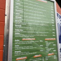 Menu at Vefjan in Selfoss