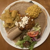 Ethiopian vegan plater  at Markthalle in Basel
