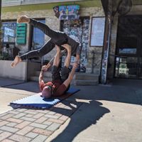 Acroyoga ninja star. at Bouldin Creek Cafe in Austin