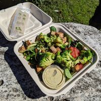 Tofu Broccoli Salad.  at Bouldin Creek Cafe in Austin