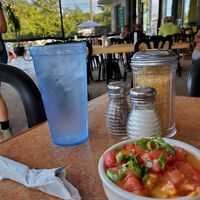 Chips n' Queso on the patio! at Bouldin Creek Cafe in Austin